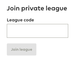 Join Private League U90 FPL
